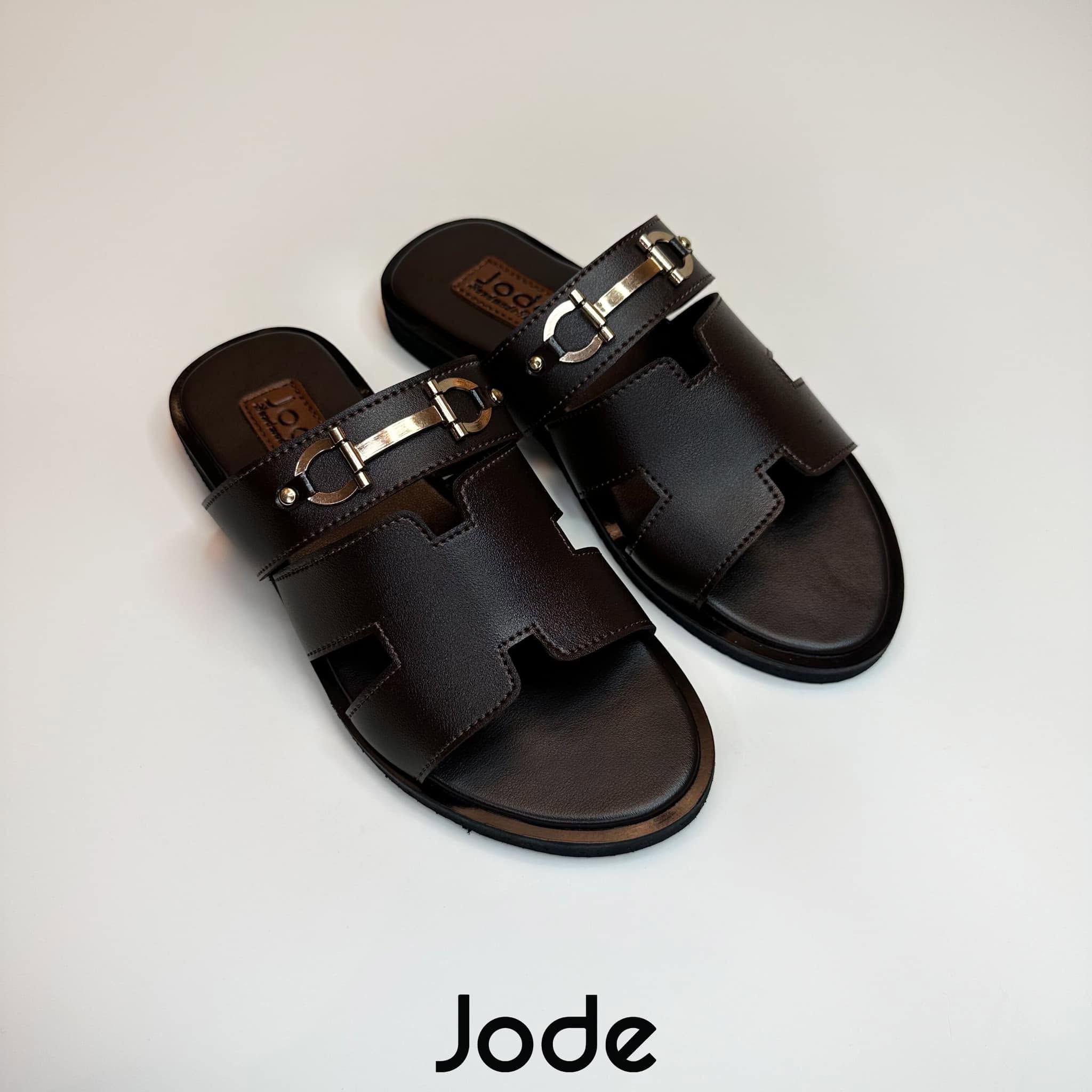 Brown Hermes Horsebit Slides