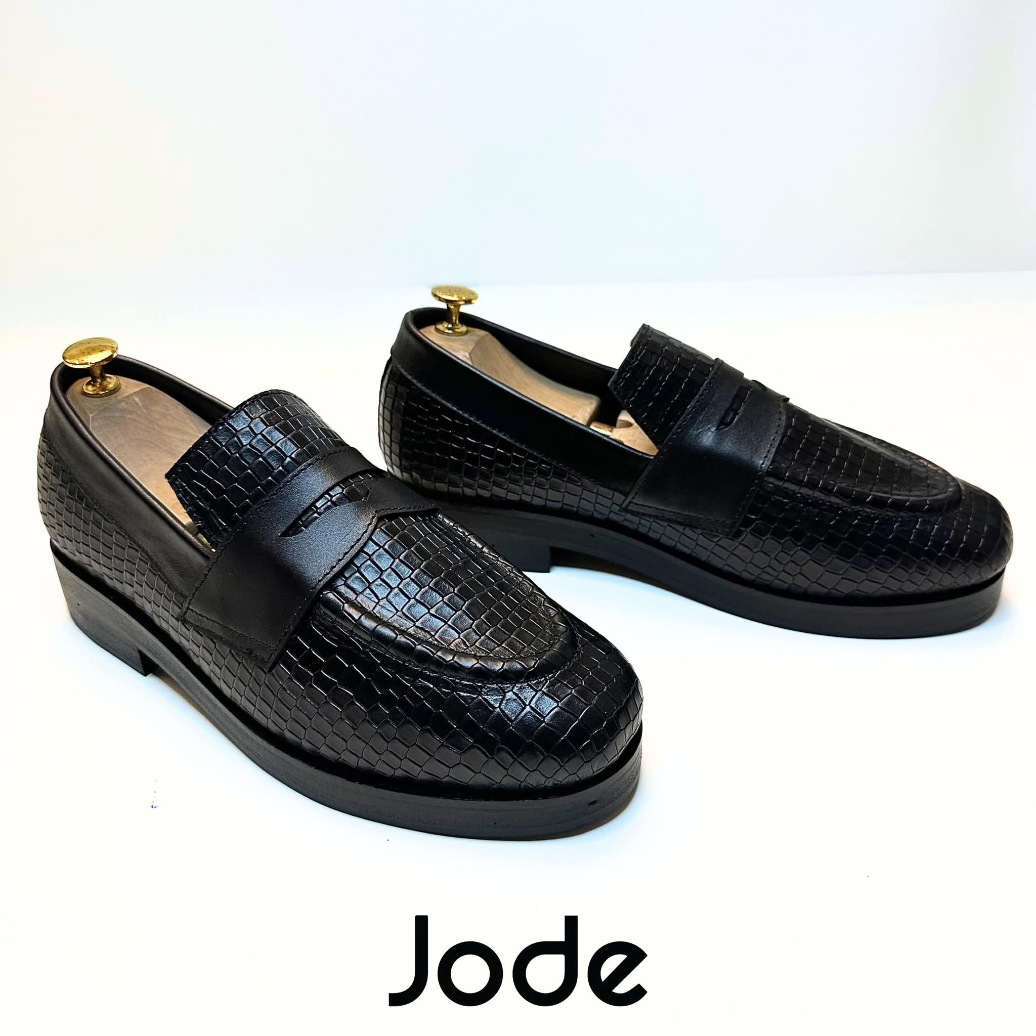 Black Fat height sole cocoa penny loafer - Image 2