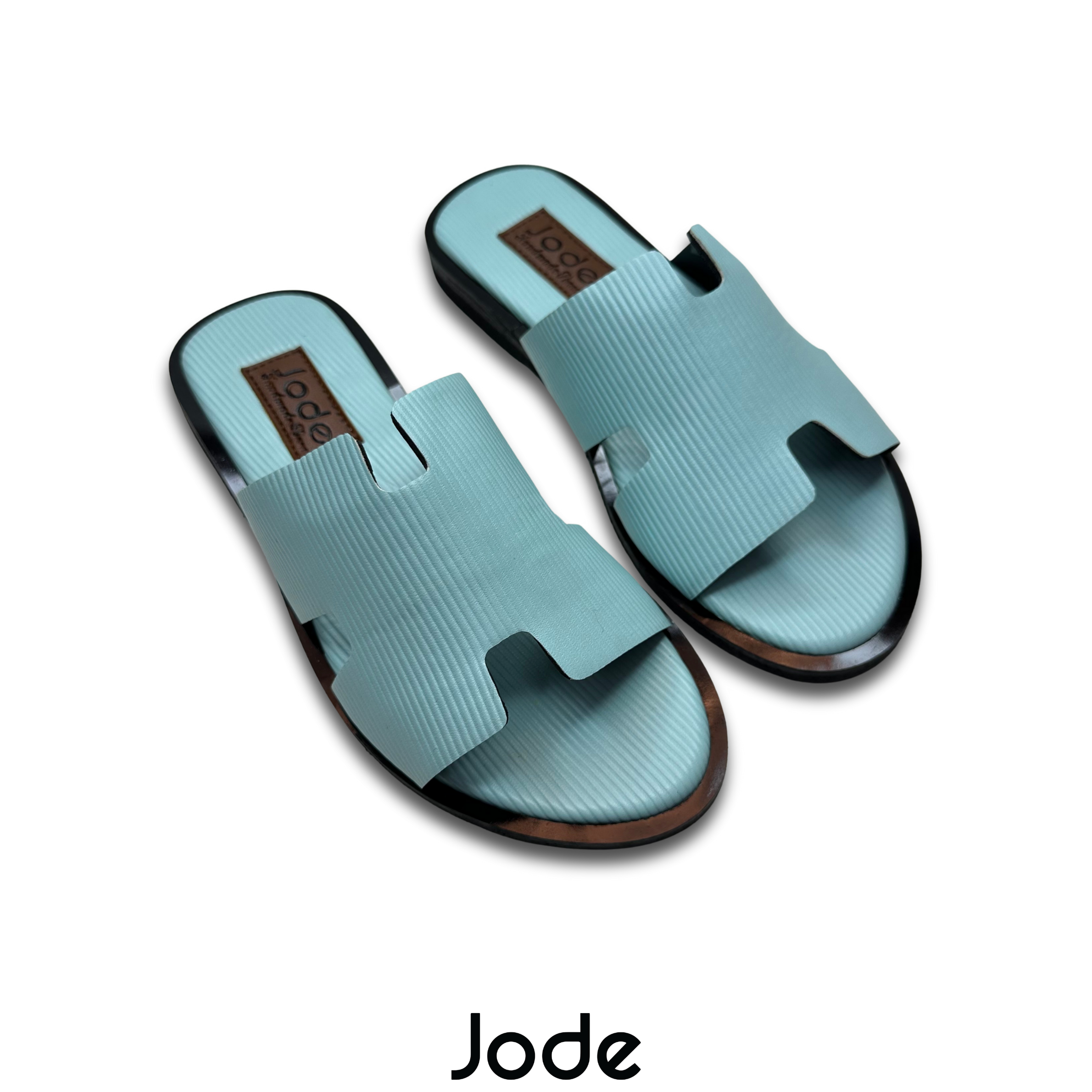 Sky-Blue Hermes Slides