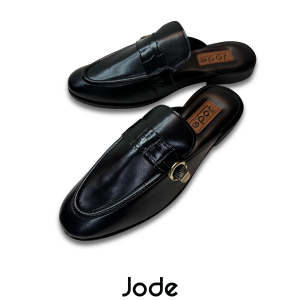 BLACK PU KEY HORSEBIT HALF LOAFER - 44