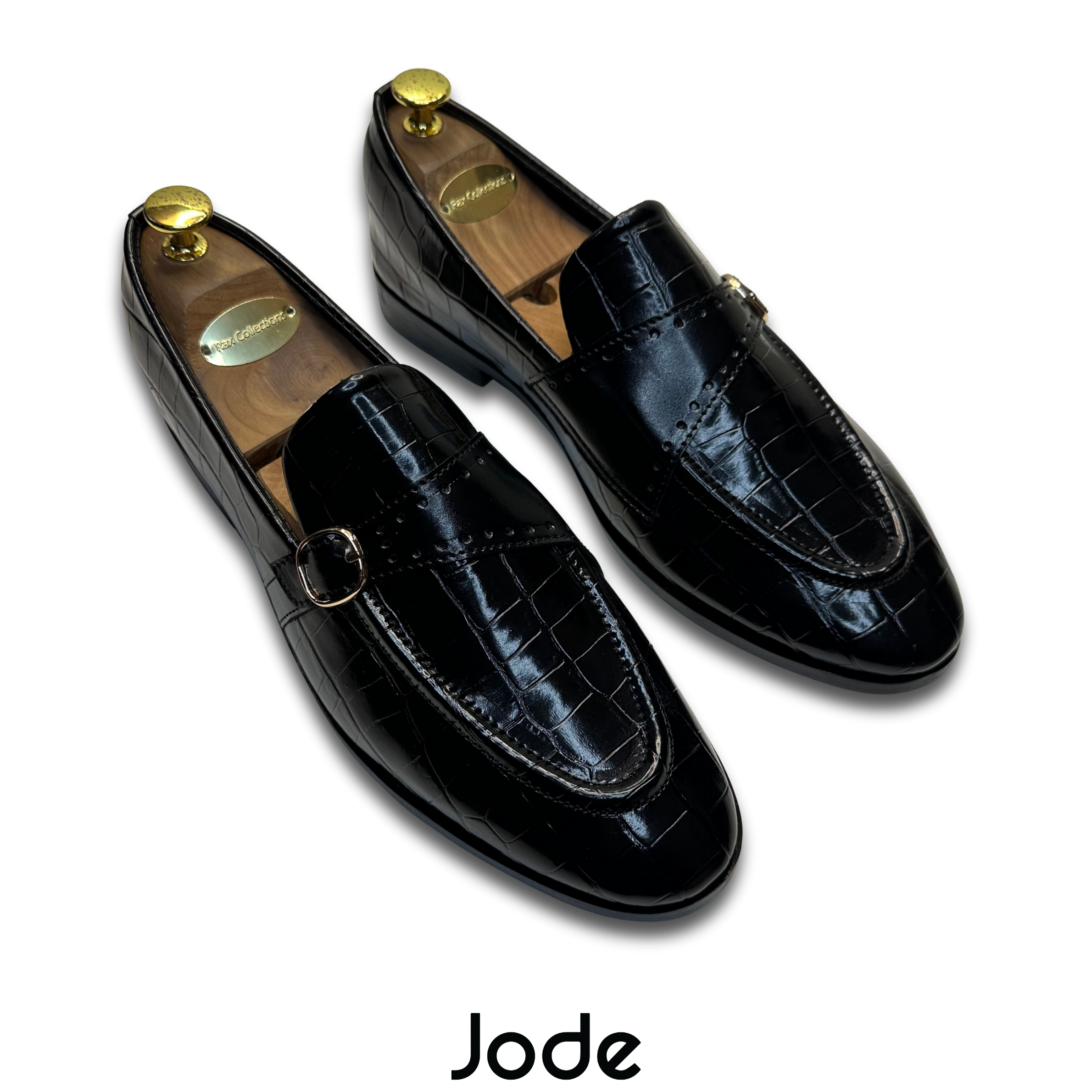 Black cocoa leather Single monk series