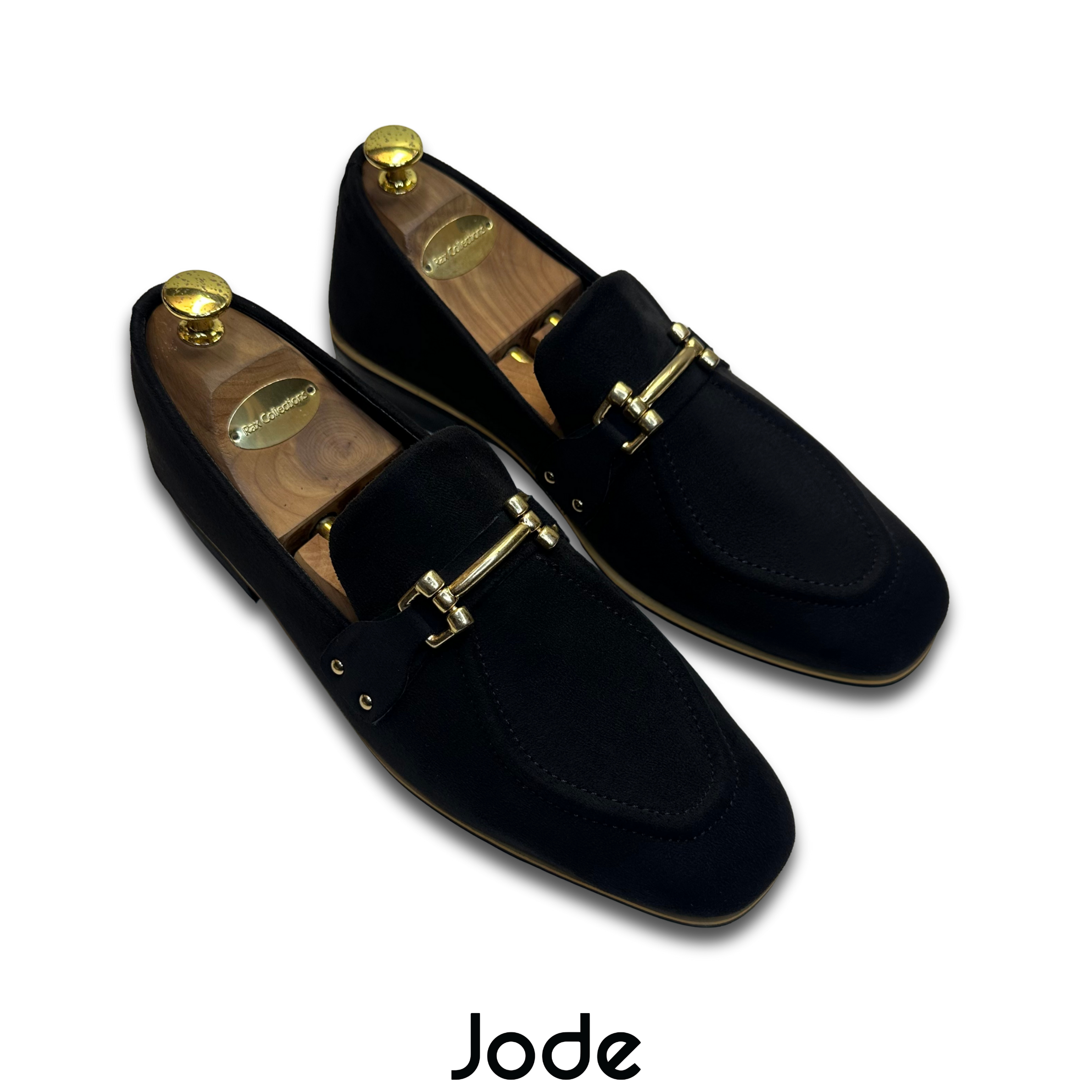 Black suede with antique horsebit full series