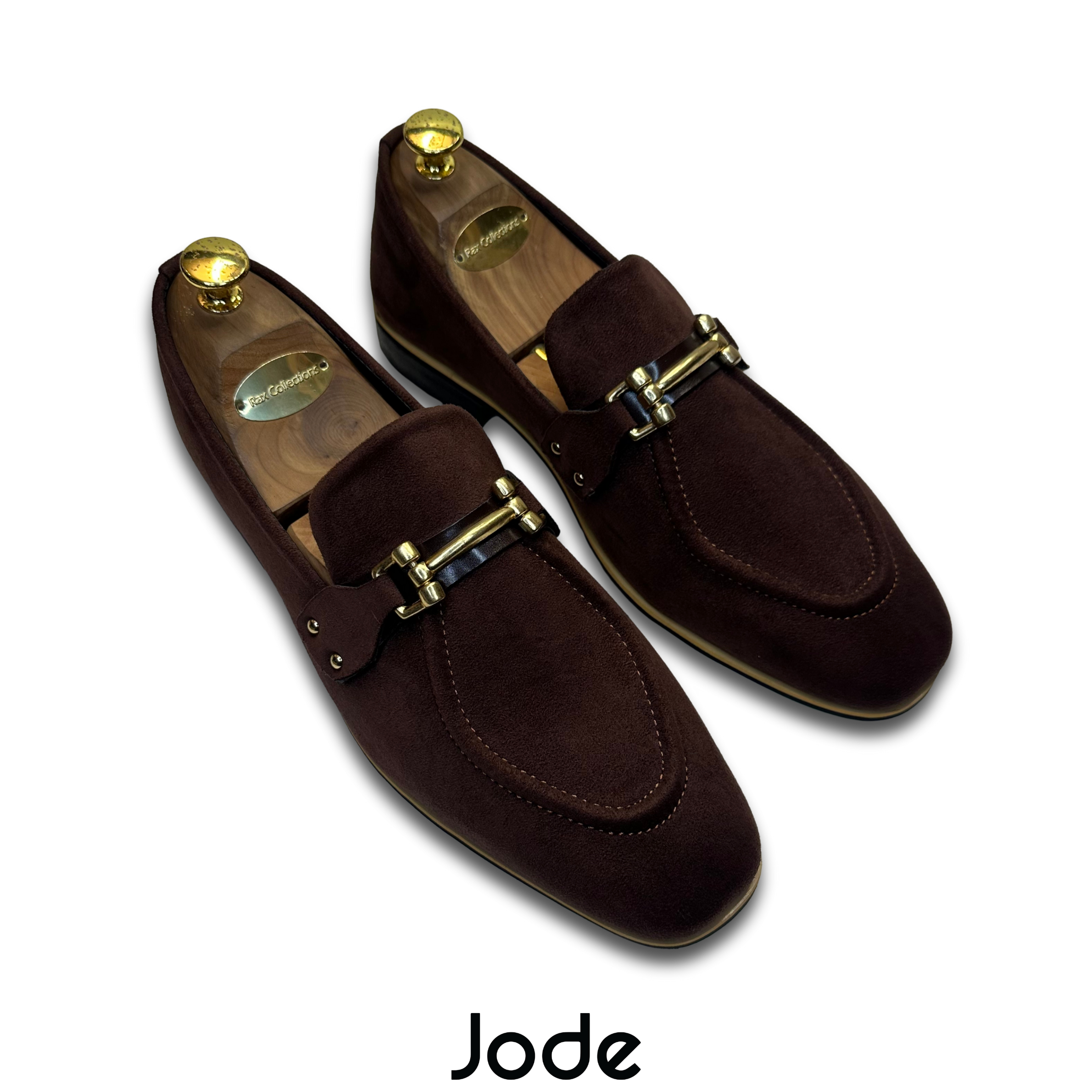 Brown suede with antique horsebit full series