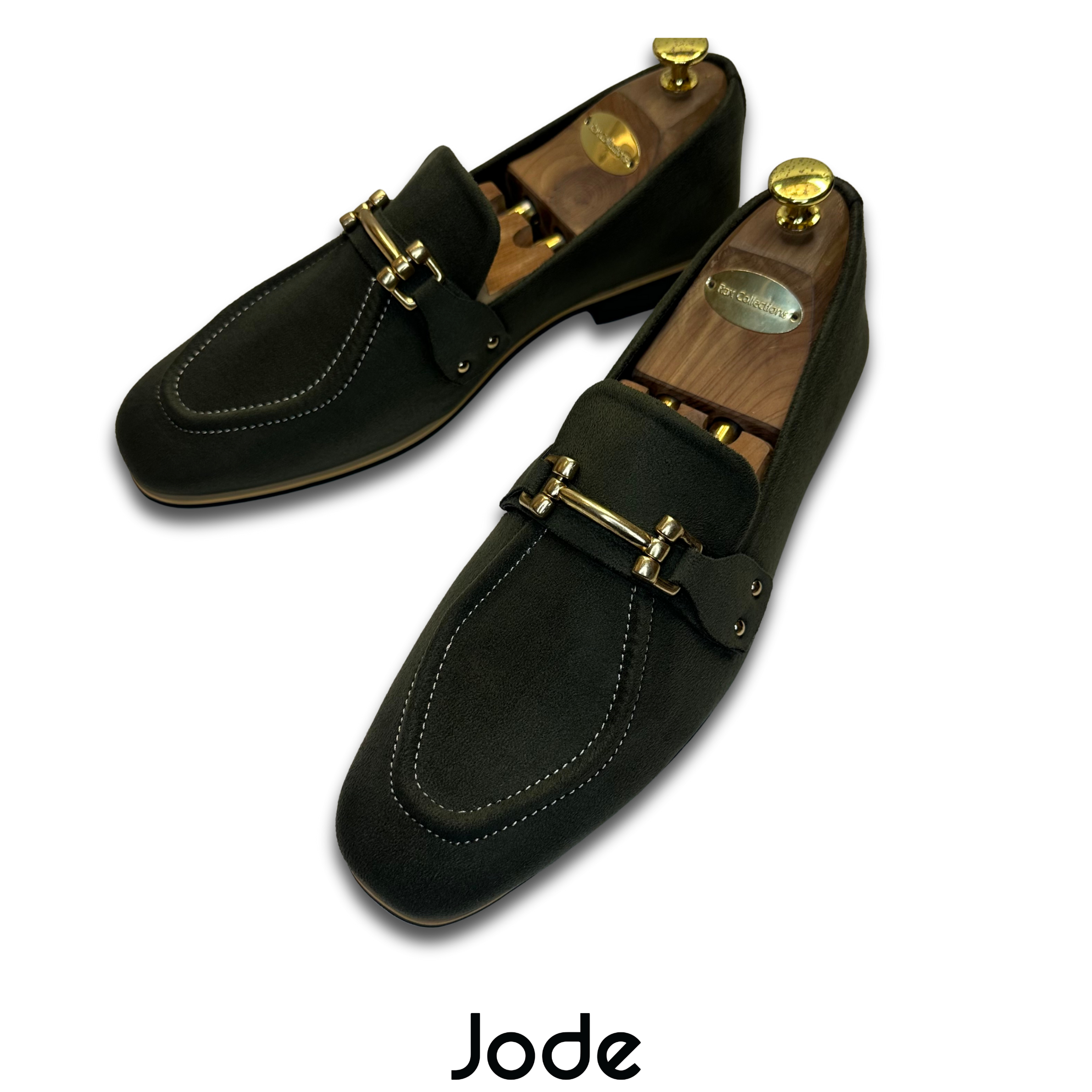 Bottle Green suede with antique horsebit full series