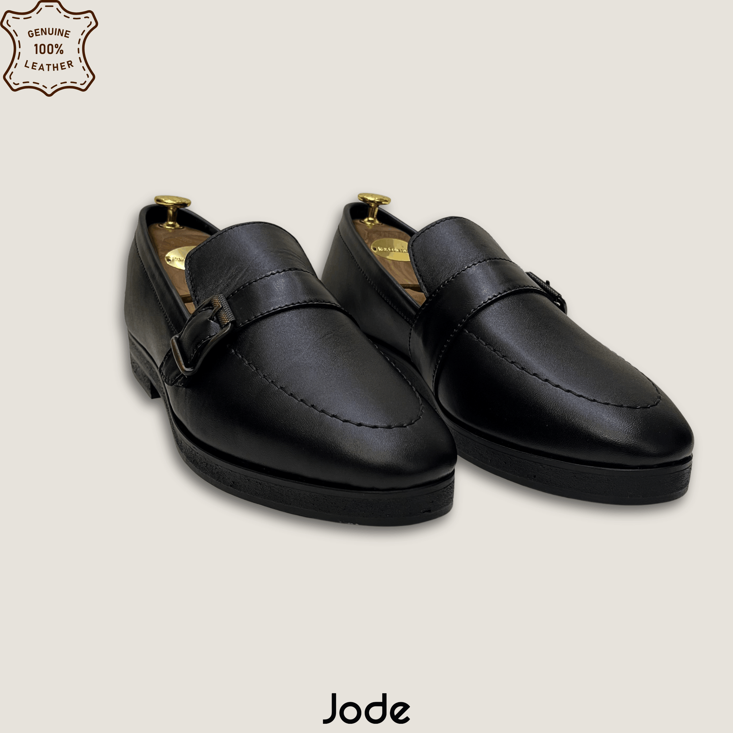 Black & Chocolate Brown Fat Sole Monk Strap - Image 3