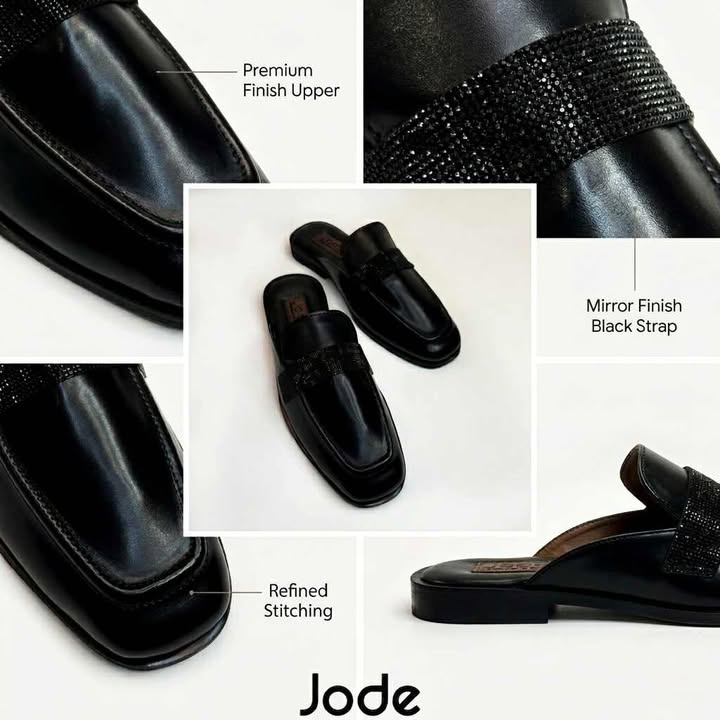 Black Diamond-Strap Venetian Mule