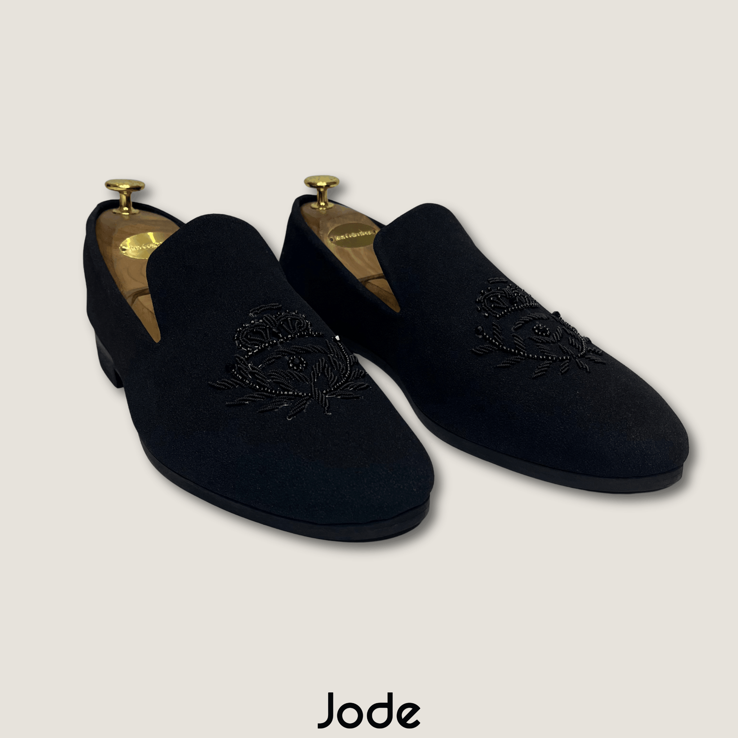 Black-on-Black Crown Zardozi Loafer
