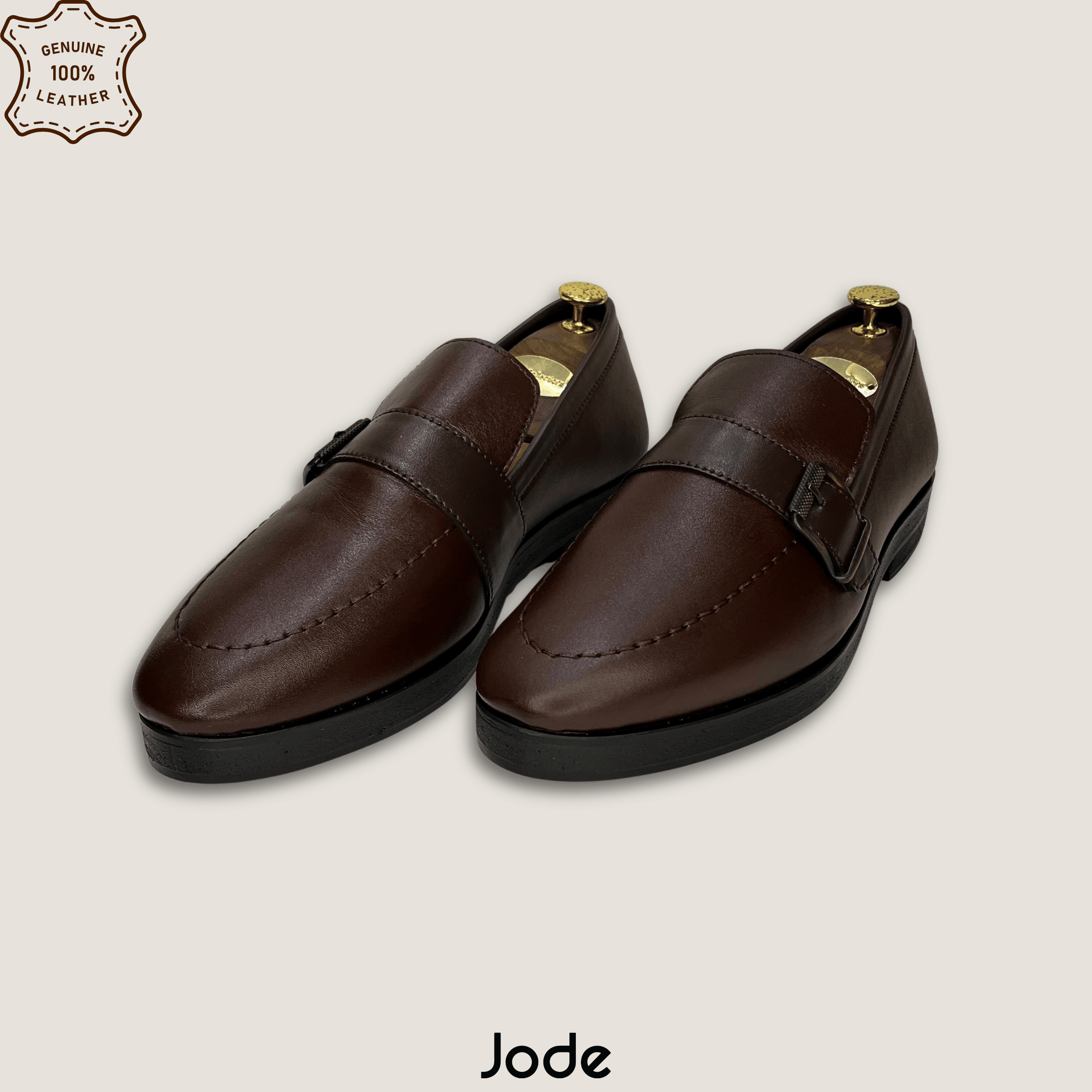 Black & Chocolate Brown Fat Sole Monk Strap - Image 4