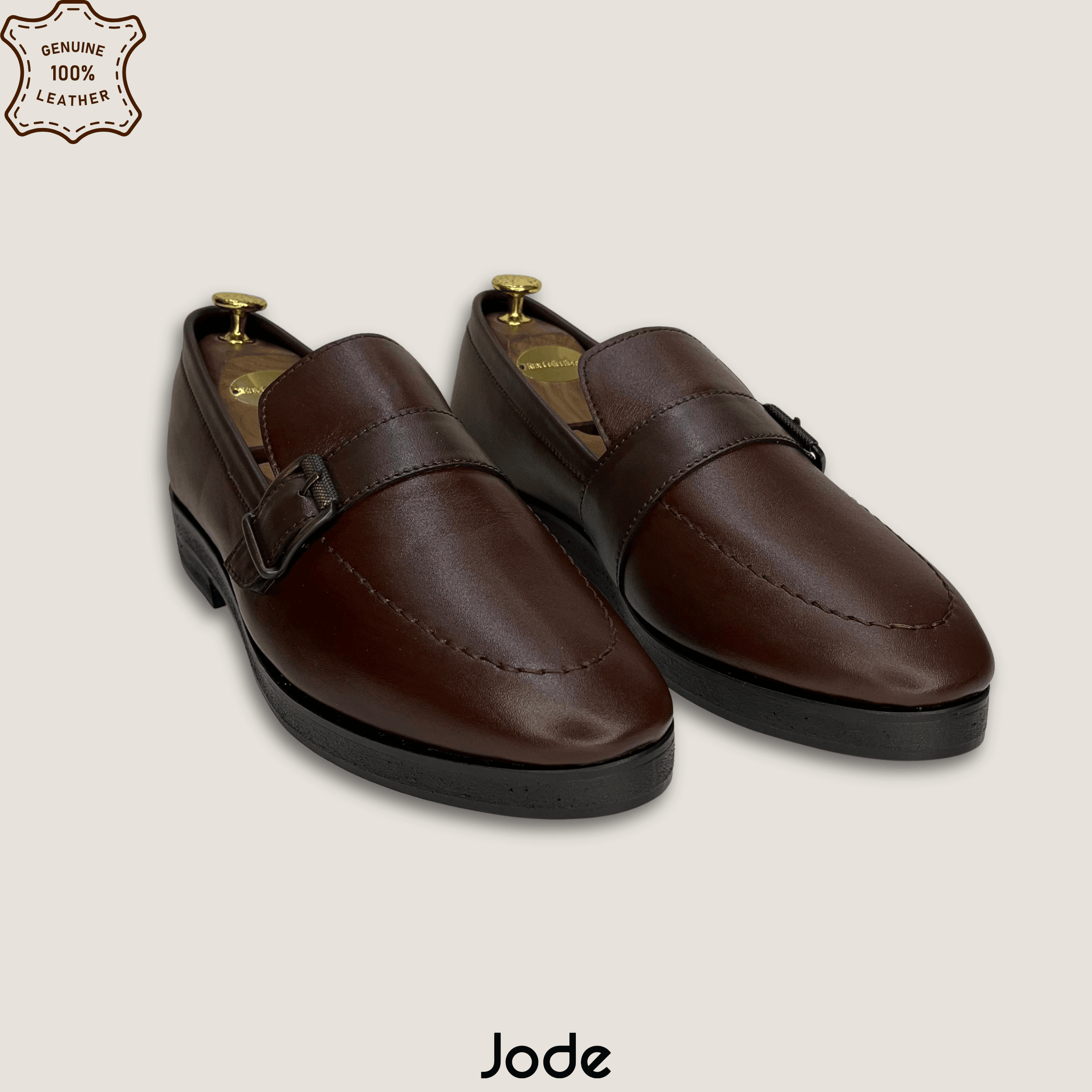 Black & Chocolate Brown Fat Sole Monk Strap - Image 2