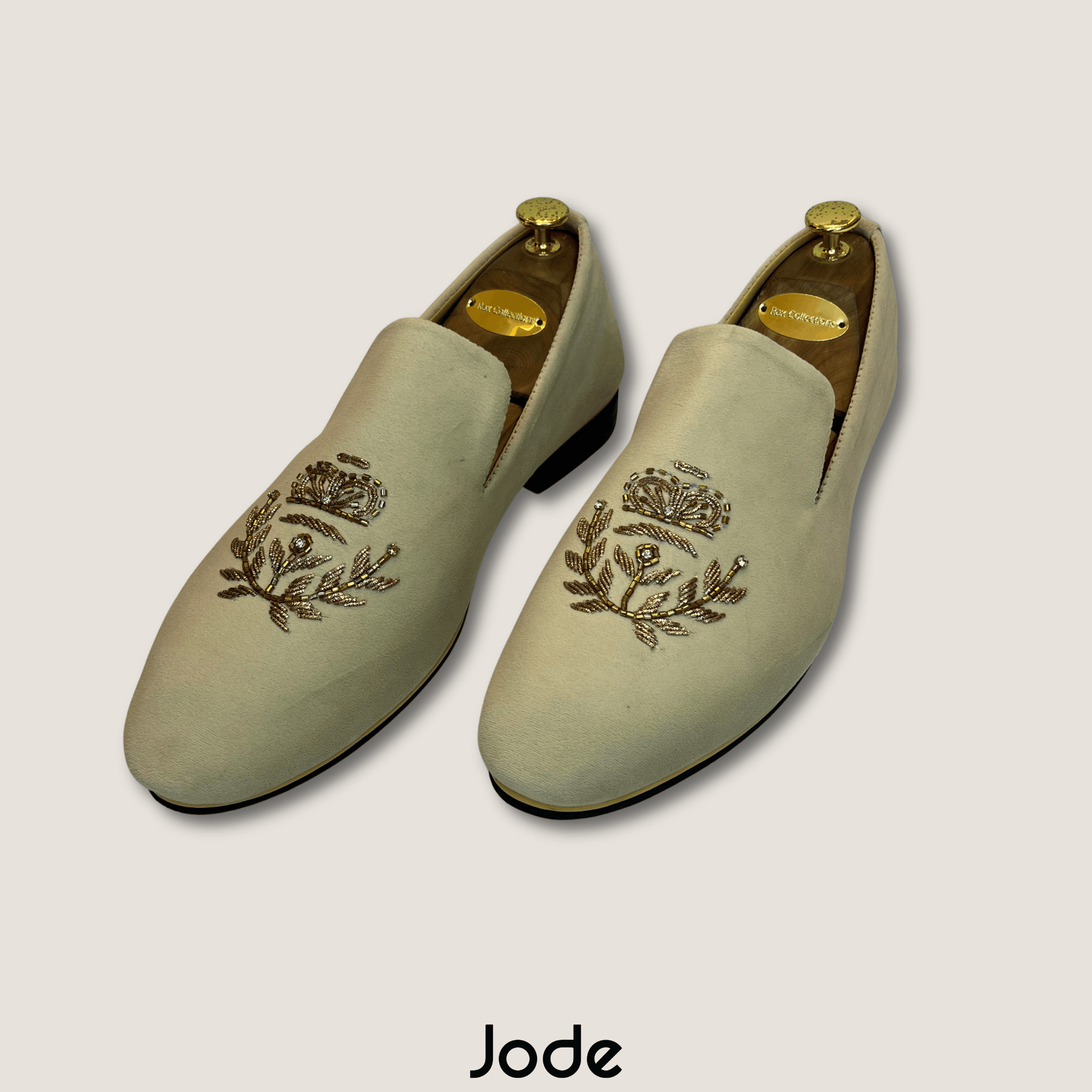The Ivory Cream Antique Gold Crown Zardozi